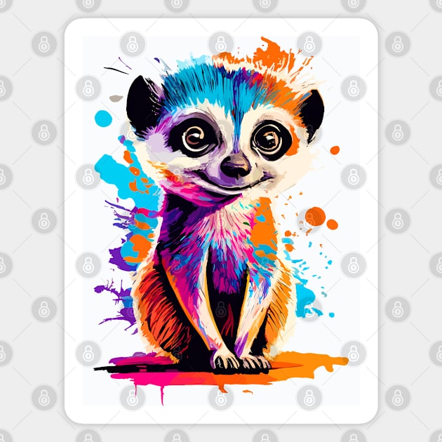 Meerkat Colourful - Cute Meerkat Mongoose Magnet by BigWildKiwi